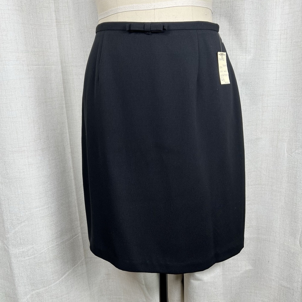 NEW! Vintage Tailor‎ B Moss Black Pencil Skirt Size 10 Preppy Dark Academia USA